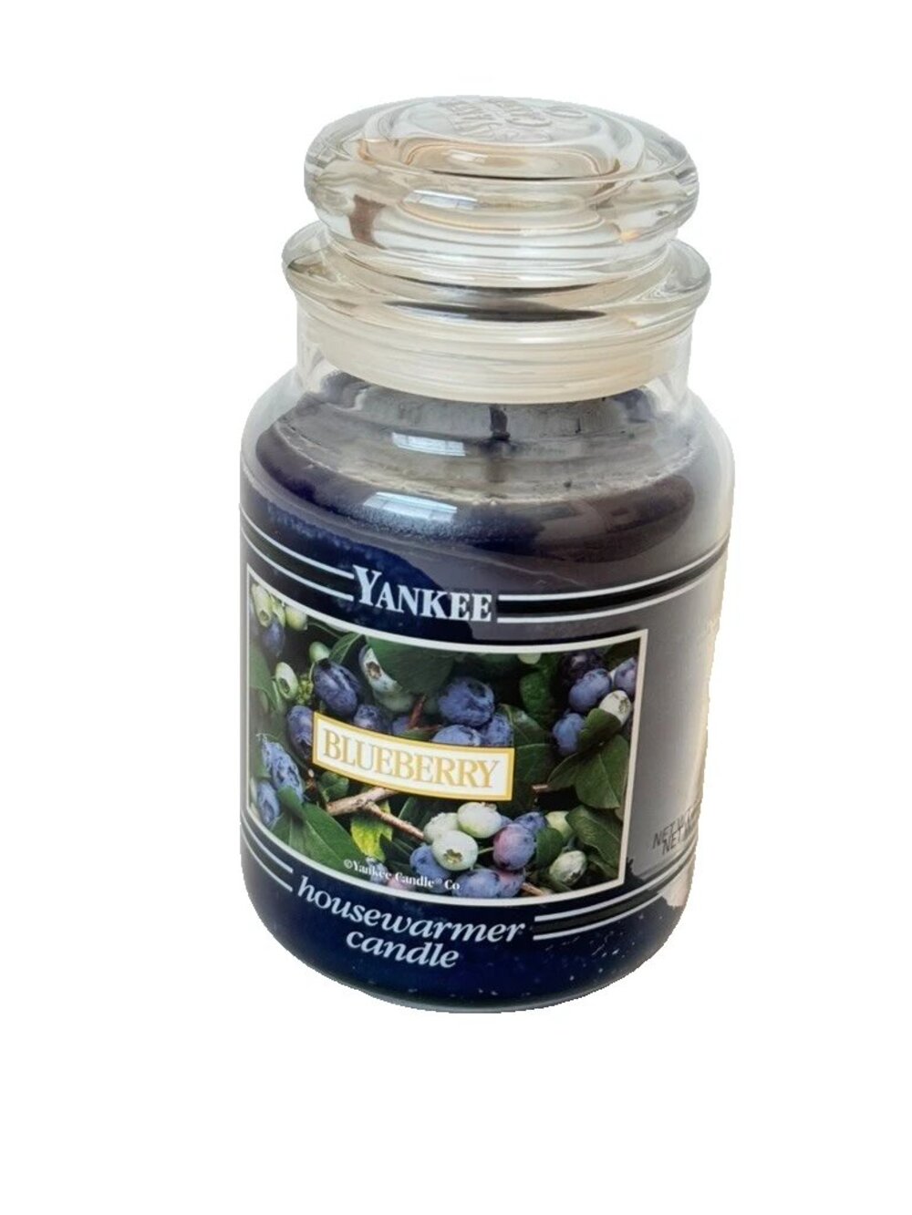 Yankee Candle Co Blueberry Housewarmer Glass Jar Blue 22 oz New Un-used